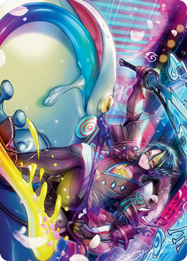 Tatsunari, Toad Rider Art Card [Kamigawa: Neon Dynasty Art Series] | Good Games Cannington