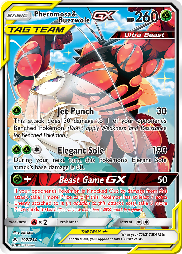 Pheromosa & Buzzwole GX (192/214) [Sun & Moon: Unbroken Bonds] | Good Games Cannington