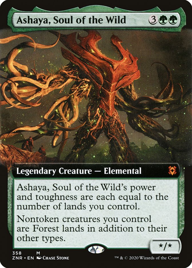 Ashaya, Soul of the Wild (Extended Art) [Zendikar Rising] | Good Games Cannington