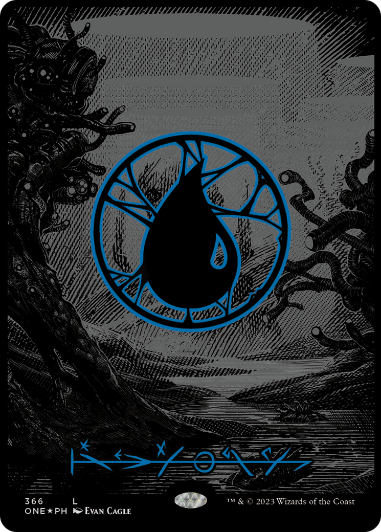 Island (366) (Oil Slick Raised Foil) [Phyrexia: All Will Be One] | Good Games Cannington