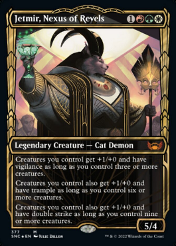 Jetmir, Nexus of Revels (Showcase Golden Age Gilded Foil) [Streets of New Capenna] | Good Games Cannington