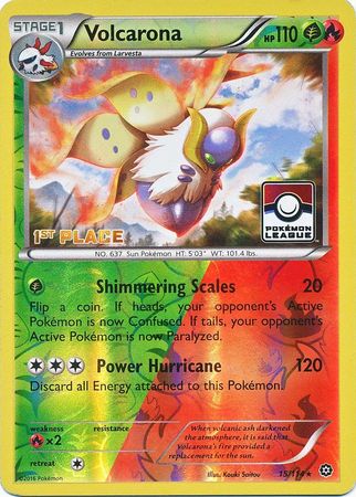 Volcarona (15/114) (League Promo 1st Place) [XY: Steam Siege] | Good Games Cannington