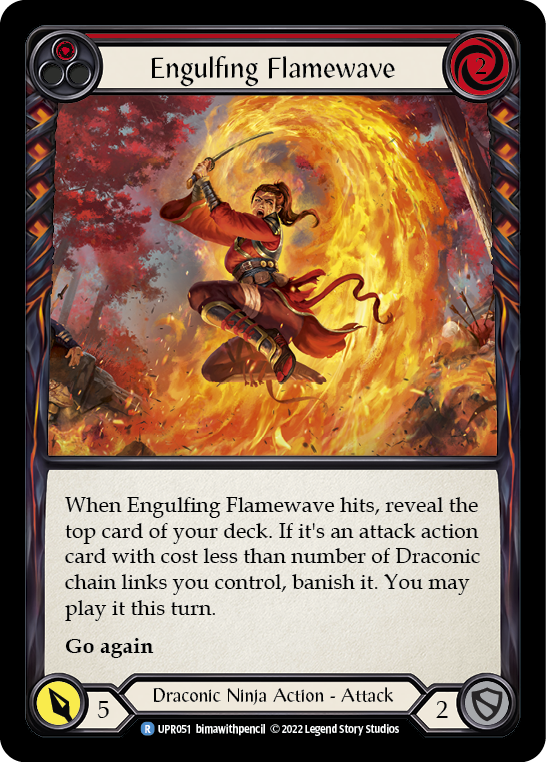 Engulfing Flamewave (Red) [UPR051] (Uprising)  Rainbow Foil | Good Games Cannington