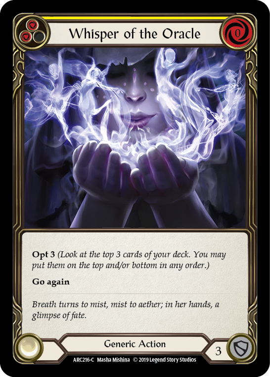 Whisper of the Oracle (Yellow) [ARC216-C] 1st Edition Rainbow Foil | Good Games Cannington