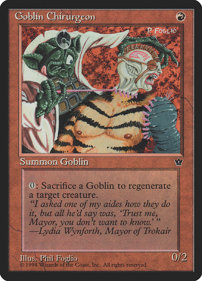 Goblin Chirurgeon (Phil Foglio) [Fallen Empires] | Good Games Cannington