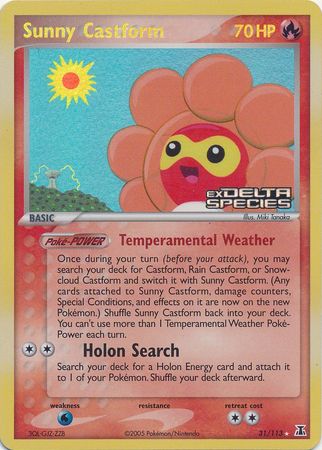 Sunny Castform (31/113) (Stamped) [EX: Delta Species] | Good Games Cannington