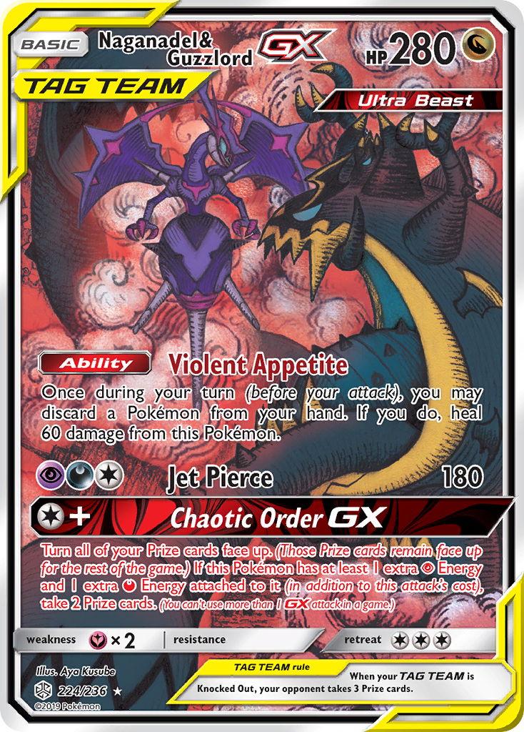 Naganadel & Guzzlord GX (224/236) [Sun & Moon: Cosmic Eclipse] | Good Games Cannington