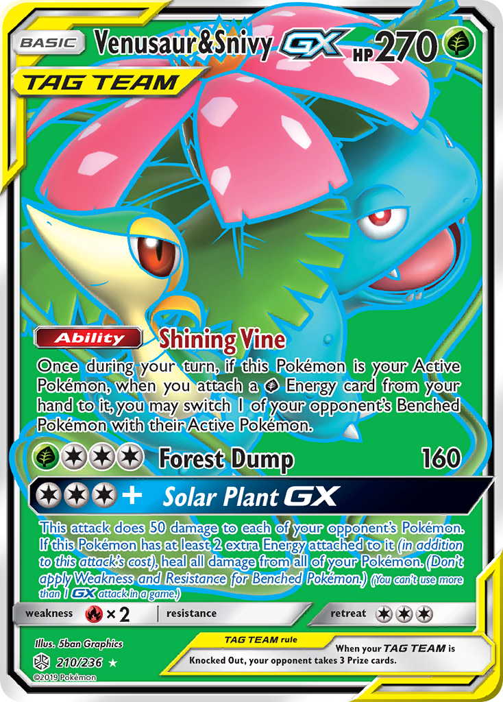 Venusaur & Snivy GX (210/236) [Sun & Moon: Cosmic Eclipse] | Good Games Cannington