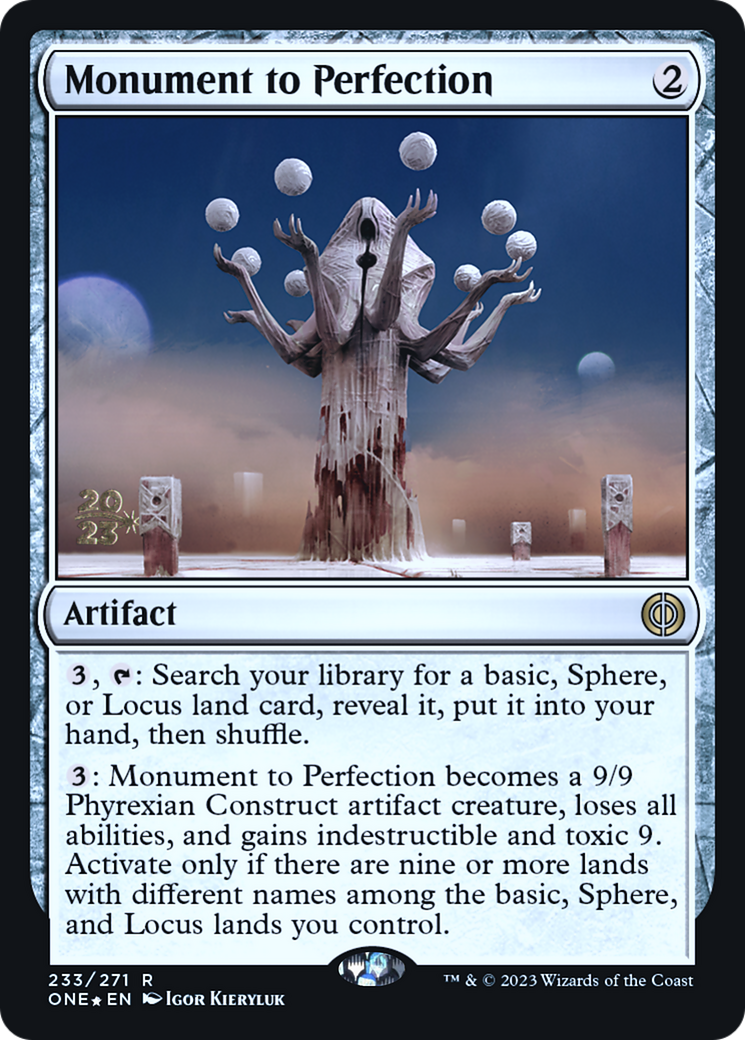 Monument to Perfection [Phyrexia: All Will Be One Prerelease Promos] | Good Games Cannington