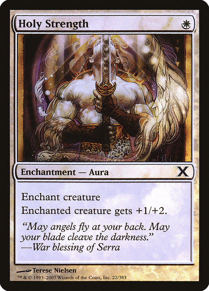 Holy Strength (Premium Foil) [Tenth Edition] | Good Games Cannington