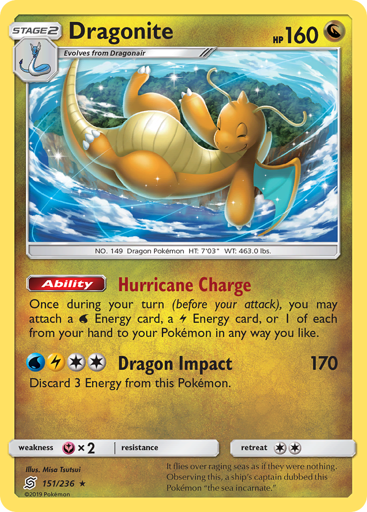 Dragonite (151/236) (Cosmos Holo) [Sun & Moon: Unified Minds] | Good Games Cannington