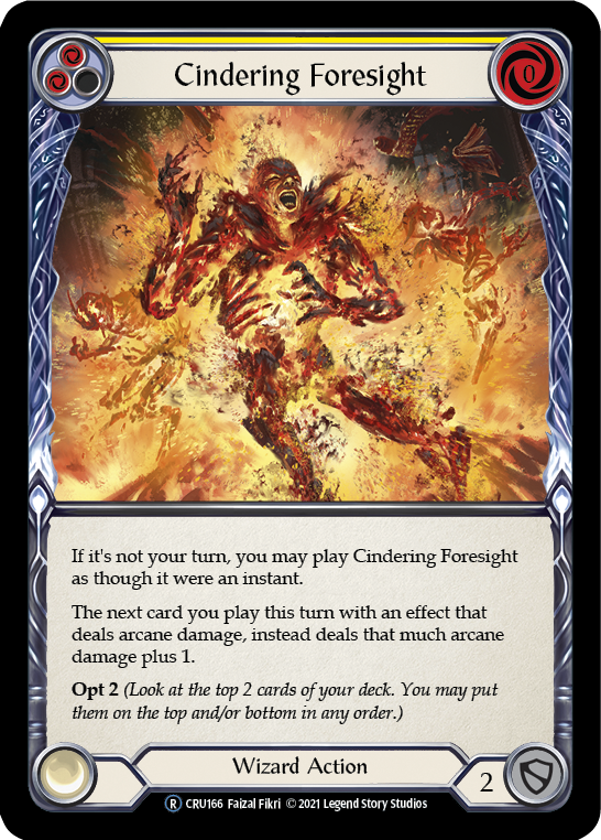 Cindering Foresight (Yellow) [U-CRU166-RF] Unlimited Rainbow Foil | Good Games Cannington