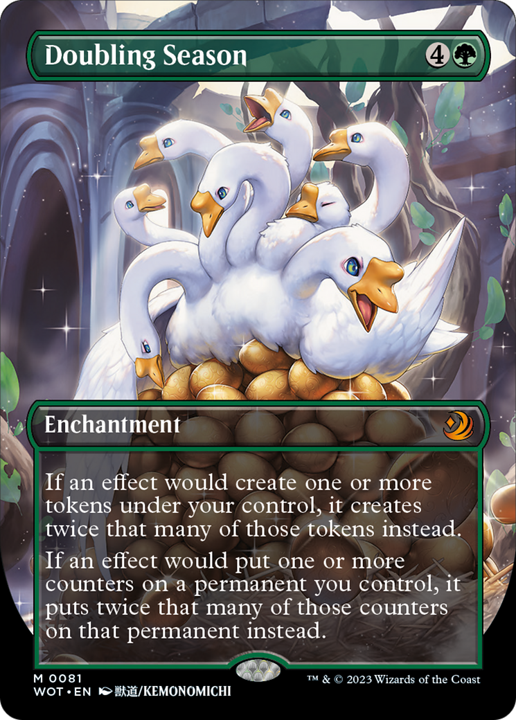 Doubling Season (Anime Borderless) [Wilds of Eldraine: Enchanting Tales] | Good Games Cannington