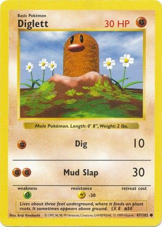 Diglett (47/102) [Base Set Shadowless Unlimited] | Good Games Cannington