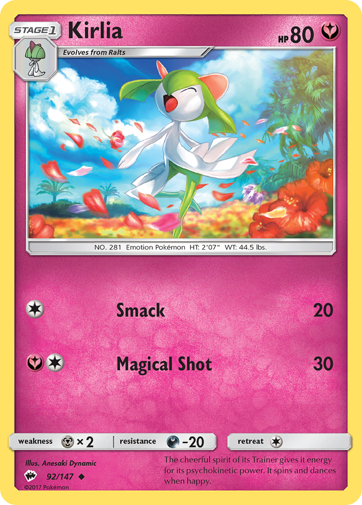 Kirlia (92/147) [Sun & Moon: Burning Shadows] | Good Games Cannington