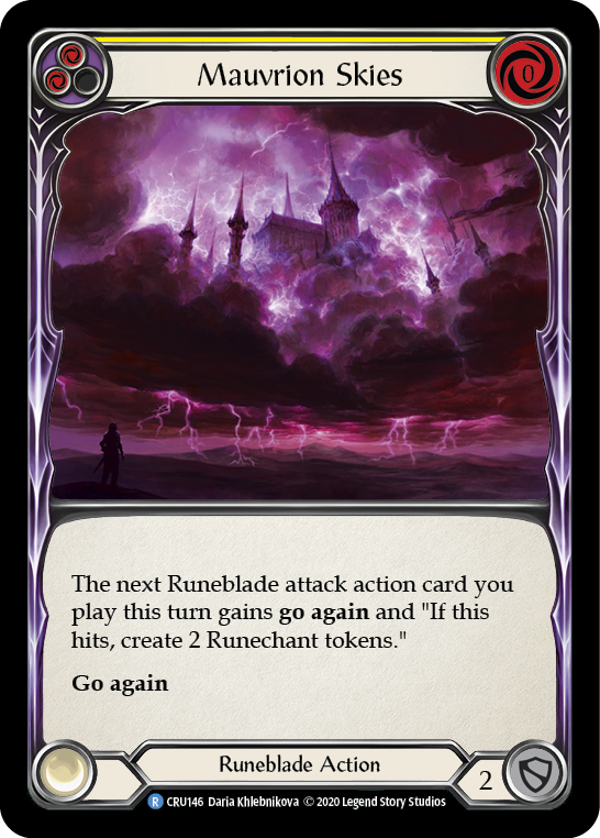 Mauvrion Skies (Yellow) [CRU146] 1st Edition Rainbow Foil | Good Games Cannington