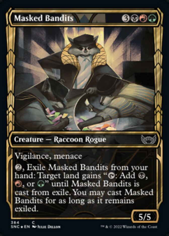 Masked Bandits (Showcase Golden Age Gilded Foil) [Streets of New Capenna] | Good Games Cannington