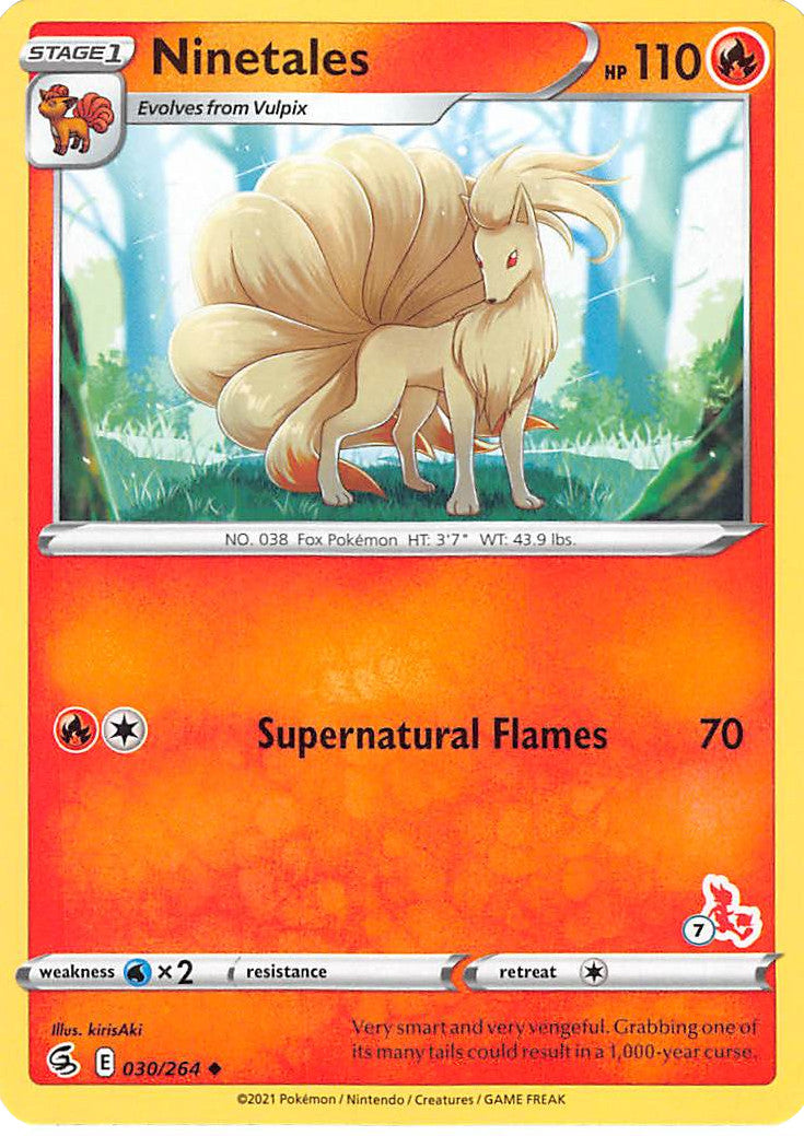 Ninetales (30/264) (Cinderace Stamp #7) [Battle Academy 2022] | Good Games Cannington