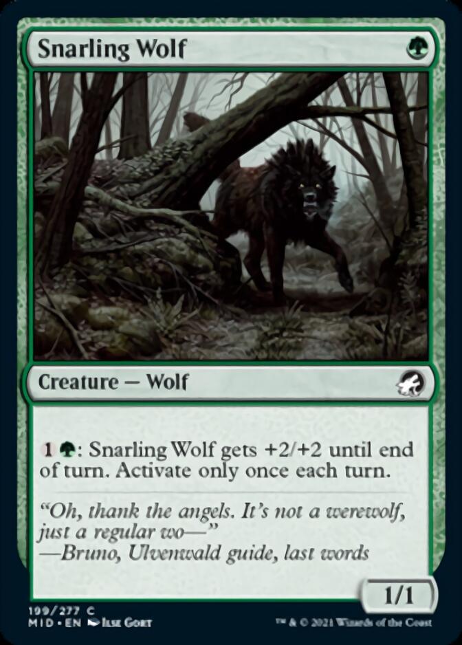 Snarling Wolf [Innistrad: Midnight Hunt] | Good Games Cannington