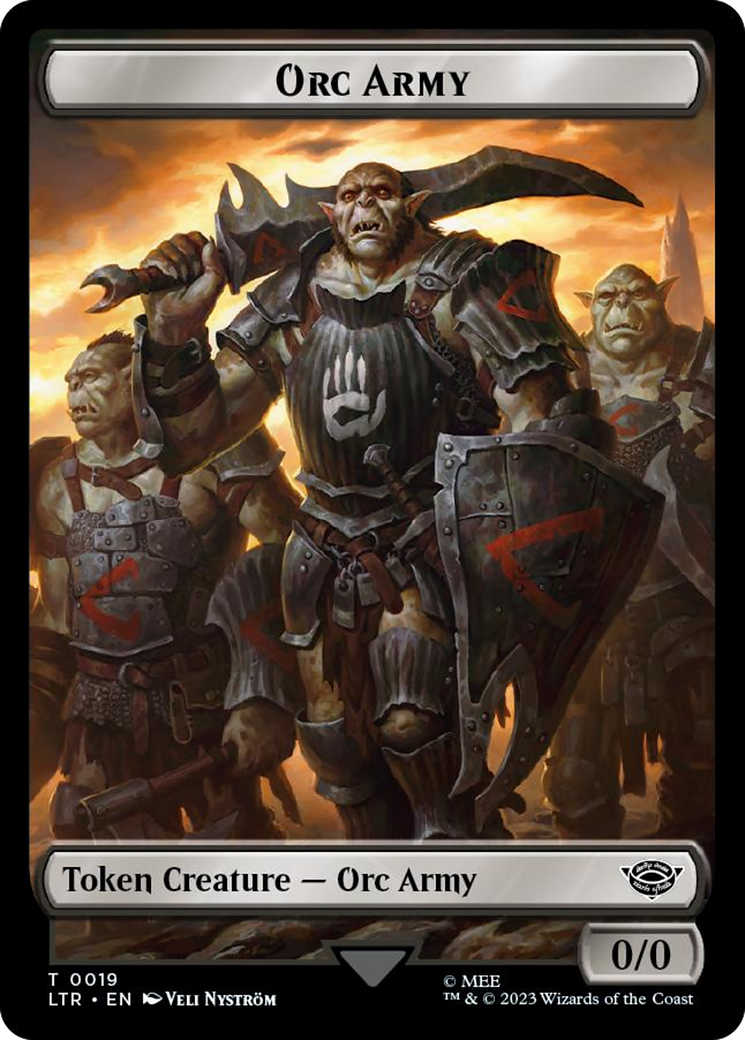 Orc Army (0019) // Food (0024) Double-Sided Token (Surge Foil) [The Lord of the Rings: Tales of Middle-Earth Tokens] | Good Games Cannington