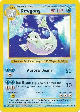 Dewgong (25/102) [Base Set Shadowless Unlimited] | Good Games Cannington