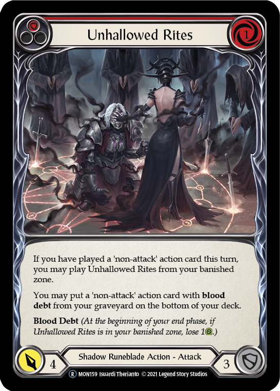 Unhallowed Rites (Red) [U-MON159] Unlimited Normal | Good Games Cannington