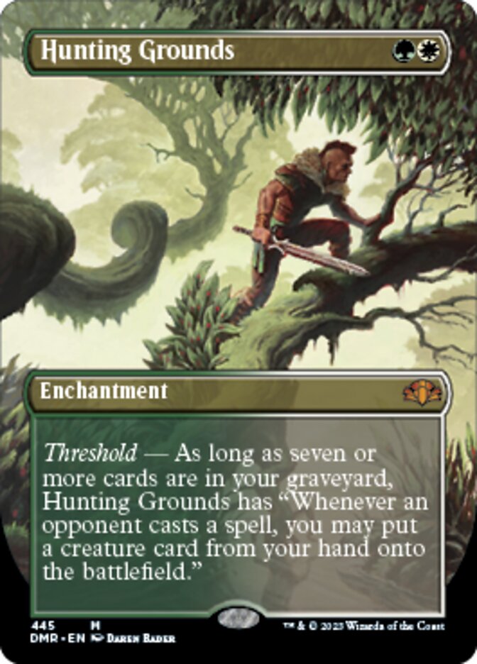 Hunting Grounds (Borderless Alternate Art) [Dominaria Remastered] | Good Games Cannington
