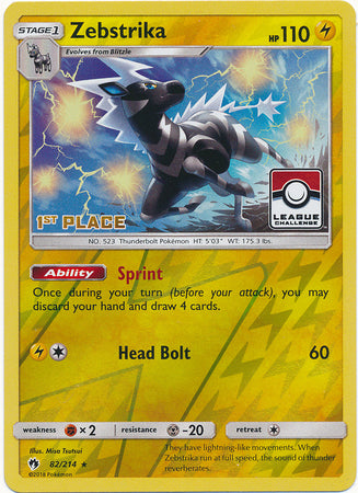 Zebstrika (82/214) (League Promo 1st Place) [Sun & Moon: Lost Thunder] | Good Games Cannington