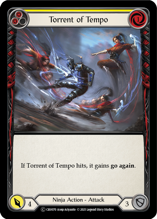 Torrent of Tempo (Yellow) [U-CRU070-RF] Unlimited Rainbow Foil | Good Games Cannington