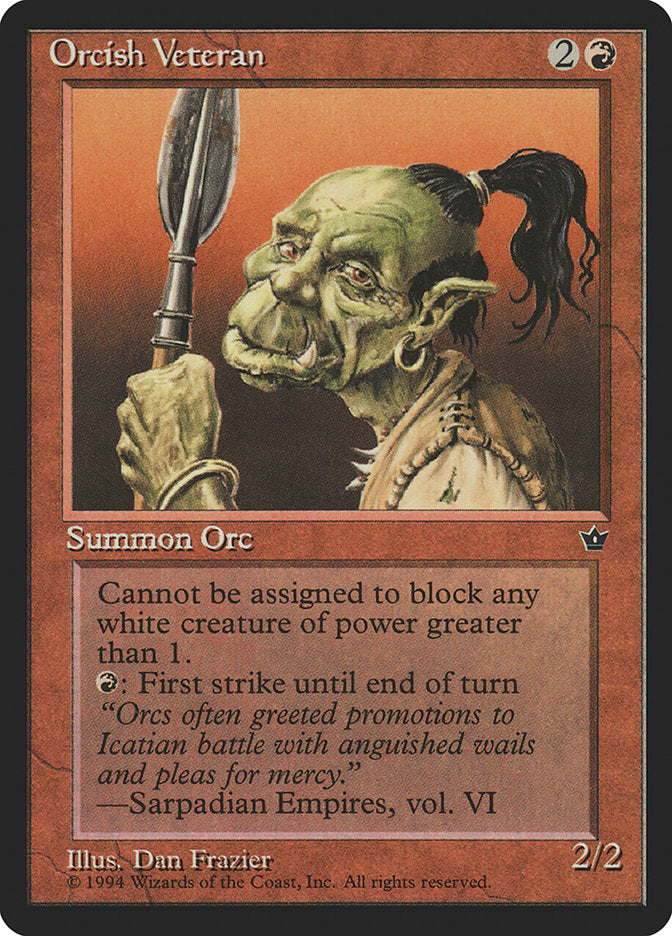 Orcish Veteran (Dan Frazier) [Fallen Empires] | Good Games Cannington
