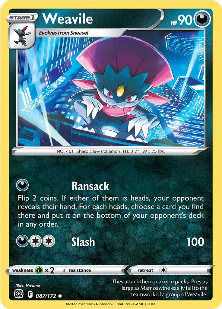 Weavile (087/172) [Sword & Shield: Brilliant Stars] | Good Games Cannington