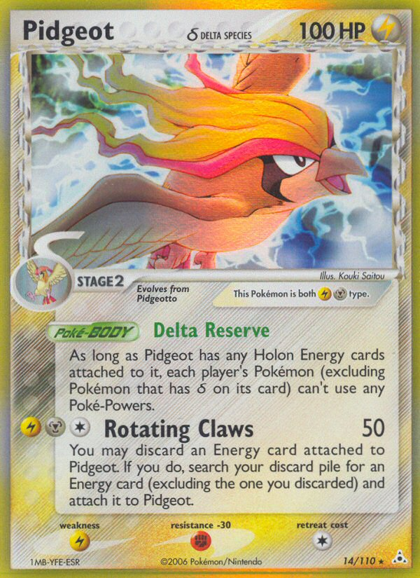 Pidgeot (14/110) (Delta Species) [EX: Holon Phantoms] | Good Games Cannington