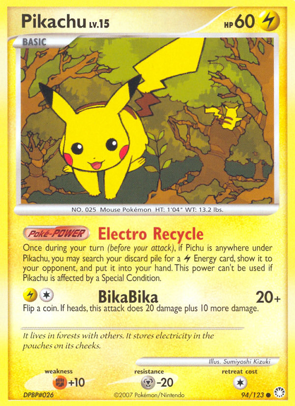 Pikachu (94/123) [Diamond & Pearl: Mysterious Treasures] | Good Games Cannington