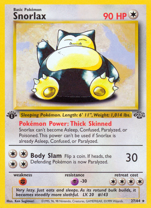 Snorlax (27/64) [Jungle 1st Edition] | Good Games Cannington