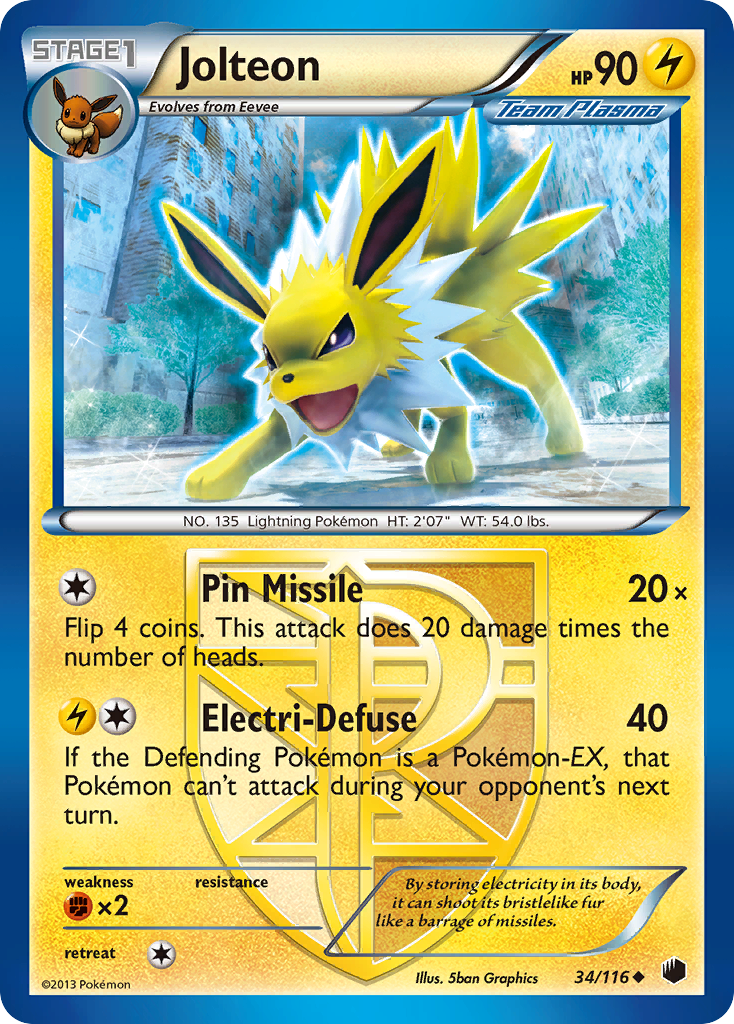 Jolteon (34/116) [Black & White: Plasma Freeze] | Good Games Cannington