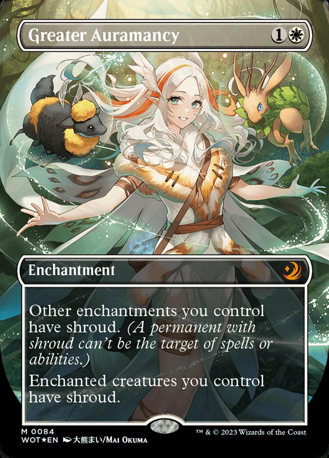 Greater Auramancy (Anime Borderless) (Confetti Foil) [Wilds of Eldraine: Enchanting Tales] | Good Games Cannington