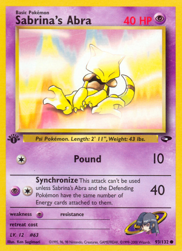 Sabrina's Abra (93/132) [Gym Challenge 1st Edition] | Good Games Cannington