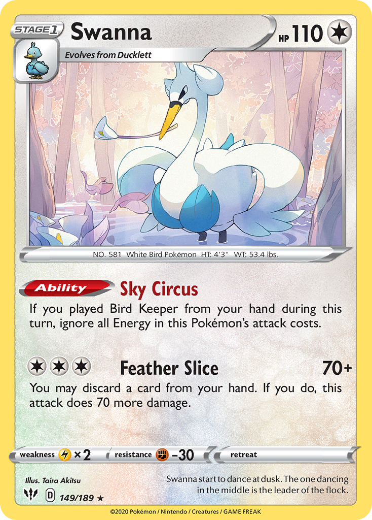 Swanna (149/189) [Sword & Shield: Darkness Ablaze] | Good Games Cannington