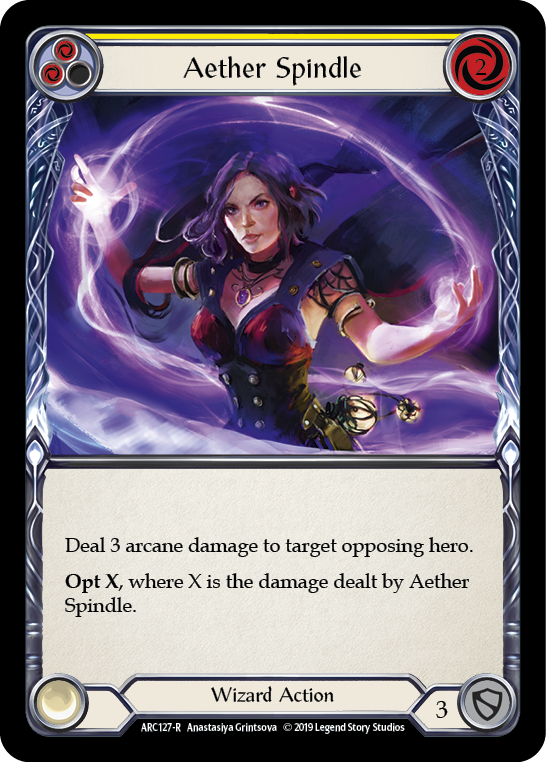 Aether Spindle (Yellow) [ARC127-R] 1st Edition Rainbow Foil | Good Games Cannington