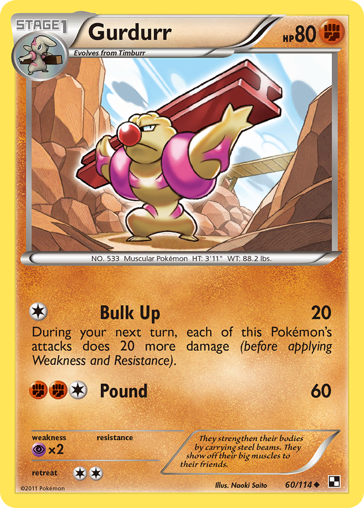 Gurdurr (60/114) [Black & White: Base Set] | Good Games Cannington