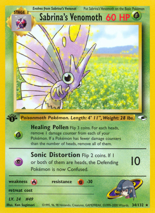 Sabrina's Venomoth (34/132) [Gym Heroes 1st Edition] | Good Games Cannington