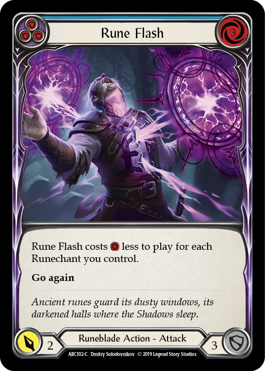 Rune Flash (Blue) [ARC102-C] 1st Edition Rainbow Foil | Good Games Cannington