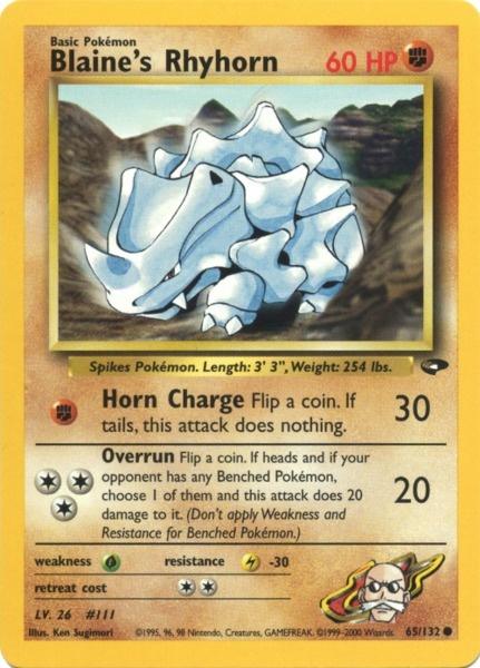 Blaine's Rhyhorn (65/132) [Gym Challenge Unlimited] | Good Games Cannington
