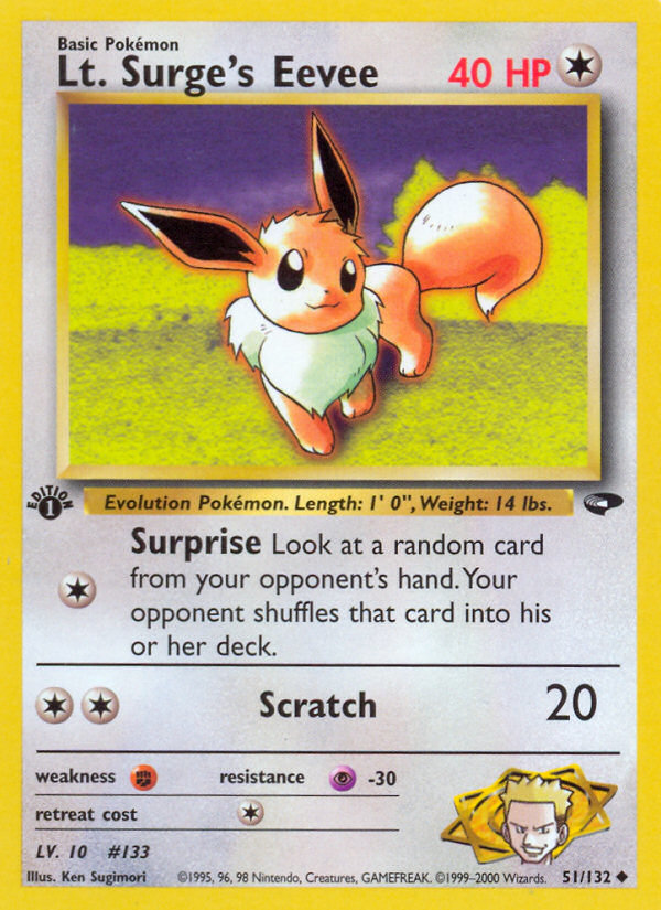 Lt. Surge's Eevee (51/132) [Gym Challenge 1st Edition] | Good Games Cannington