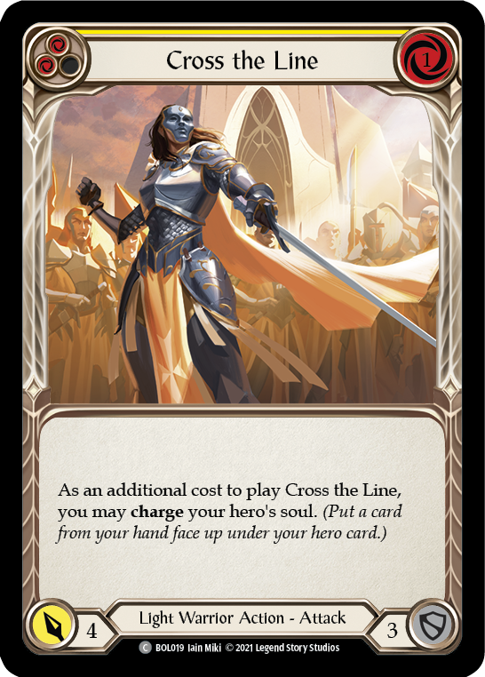 Cross the Line (Yellow) [BOL019] (Monarch Boltyn Blitz Deck) | Good Games Cannington