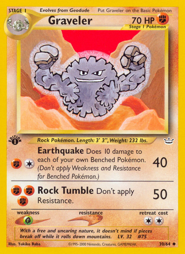 Graveler (30/64) [Neo Revelation 1st Edition] | Good Games Cannington