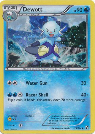 Dewott (29/114) (Cracked Ice Holo) [Black & White: Base Set] | Good Games Cannington
