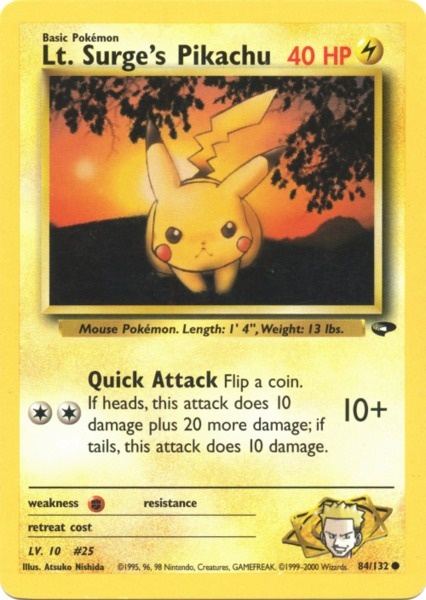 Lt. Surge's Pikachu (84/132) [Gym Challenge Unlimited] | Good Games Cannington
