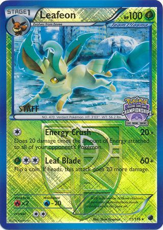 Leafeon (11/116) (States Championship Promo Staff) [Black & White: Plasma Freeze] | Good Games Cannington