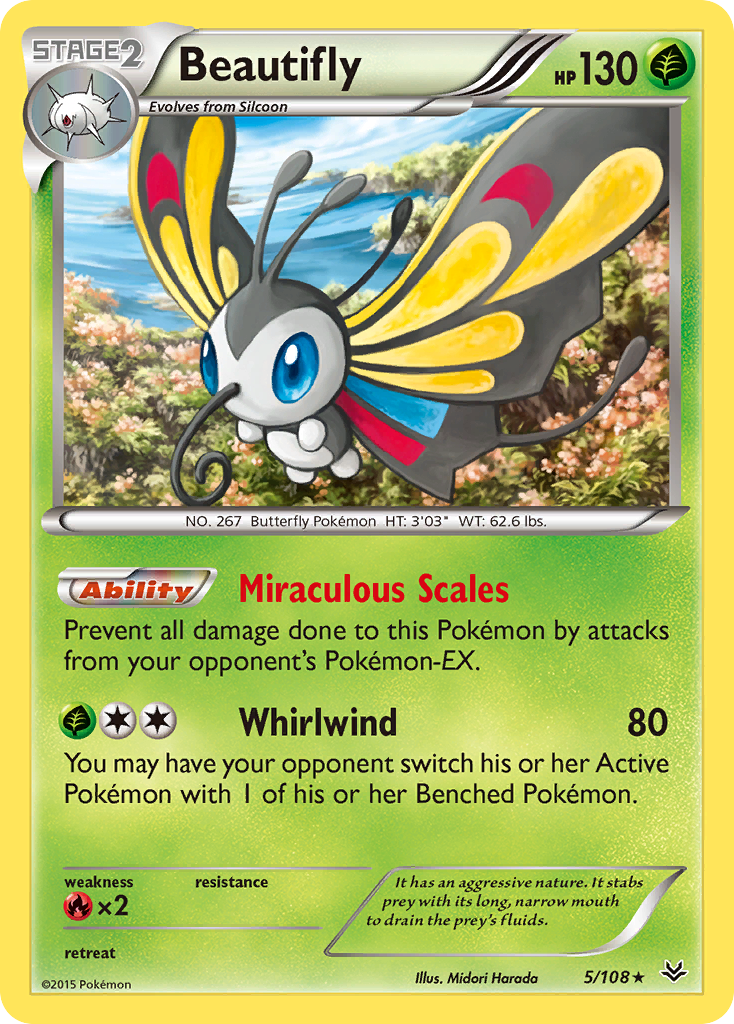 Beautifly (5/108) [XY: Roaring Skies] | Good Games Cannington